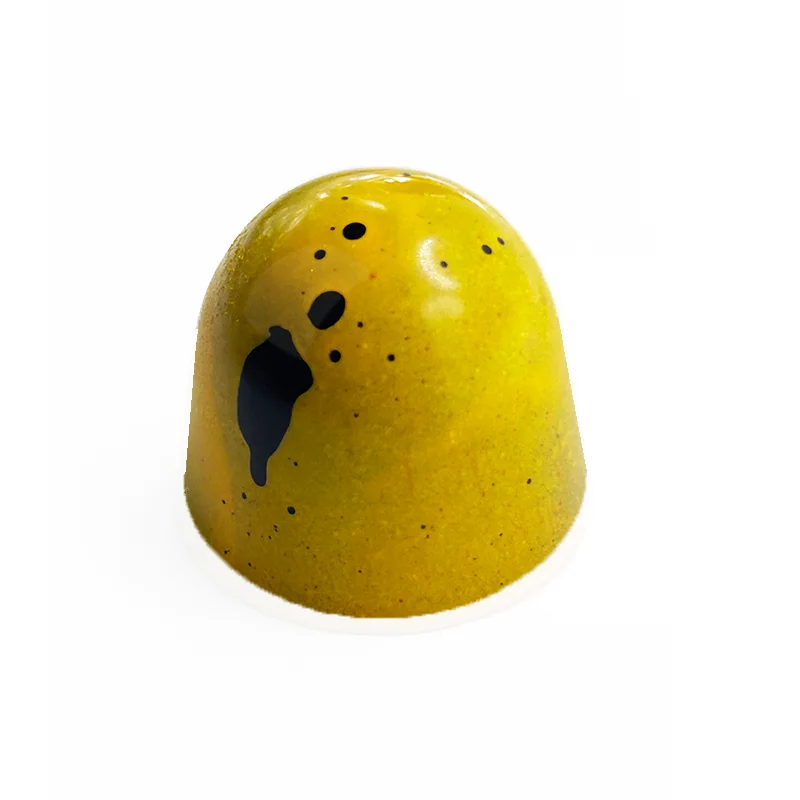 A creamy, milk chocolate ganache pairs perfectly with the delicate, sweet-tart flavors of a soft mango-lime pate de fruit.